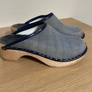 M.I.C. Vintage wooden Clogs Mules  Orthopedic Design size 6 blue